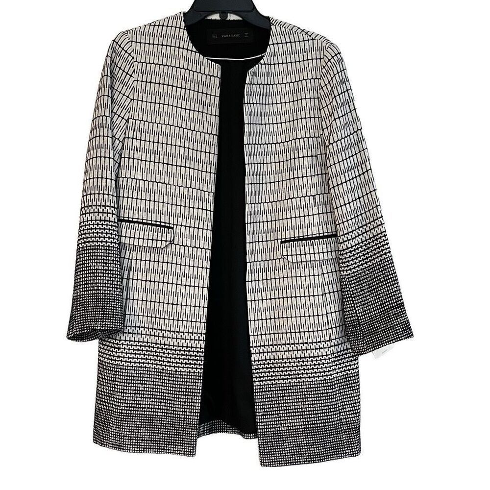 Nwt Zara Basic Ombre Embro Open Front Collarless … - image 1